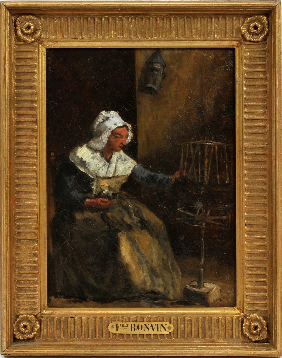 François Bonvin | La fileuse (1856) | MutualArt