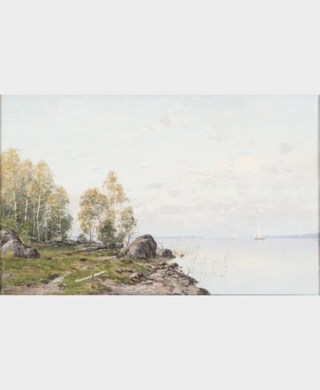 Artwork by Eugen Taube, Sea view, Made of oil