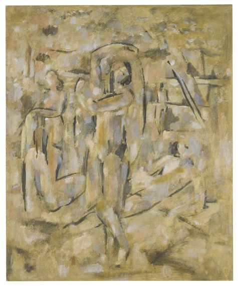 SEILSPRINGERIN; BADENDE (ROPE SKIPPER; BATHER) by Willi Baumeister, Executed in 1913