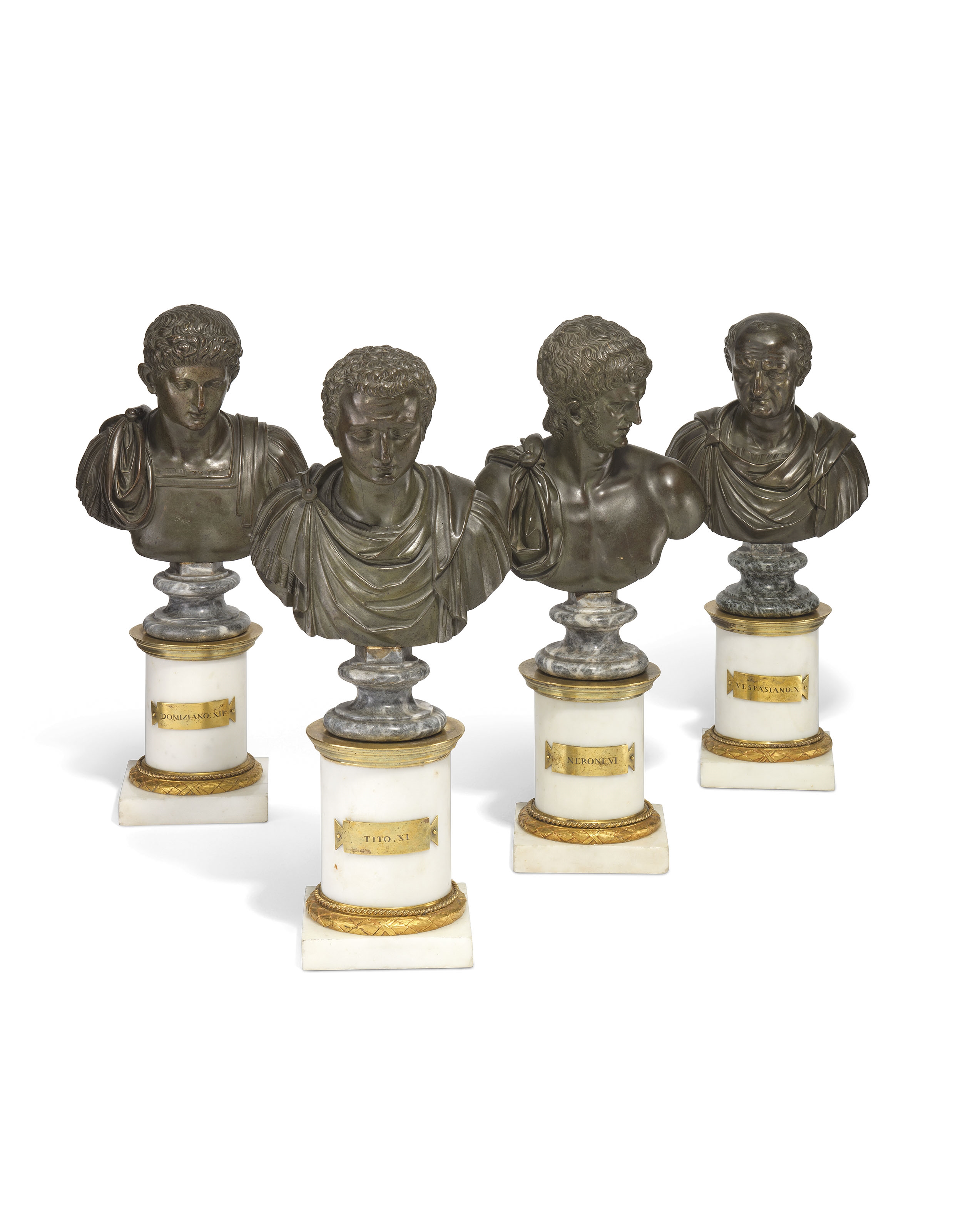 Francesco Righetti | A SET OF FOUR BRONZE BUSTS OF ROMAN EMPERORS (1788 ...