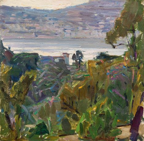 Artwork by Carl Moll, In der Bucht von Villefranche, Riviera, Made of Oil on panel