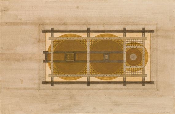 Lehmhaus für die Paare, Grundriß by Walter Pichler, 1985