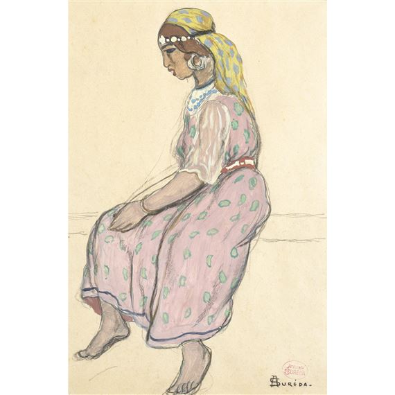 JEUNE ORIENTALE DE PROFIL by André Suréda