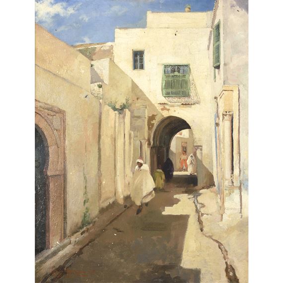 SCÈNE DE RUE À TUNIS by Max Moreau, 1936