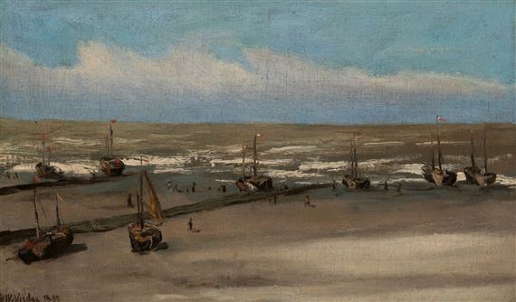 Barques à Scheveningue by Hendrik Willem Mesdag, 1898