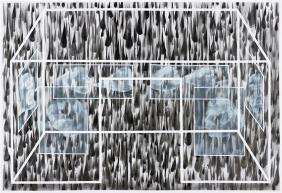 gossip rain, private and public painting by Jana Euler, Executed in 2013