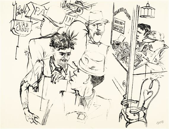 HAVANA CIGARS by George Grosz, Executed in 1955
