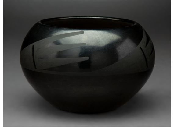A San Ildefonso Blackware Jar by Maria Montoya Martinez, Julian Martinez, circa 1935