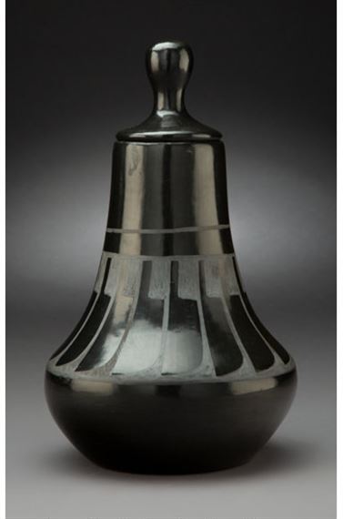 A San Ildefonso Lidded Blackware Vase - Linda Dunlap