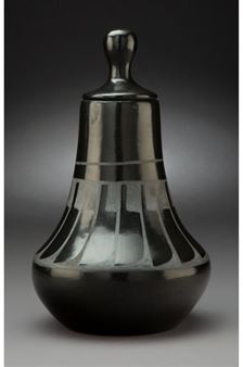 A San Ildefonso Lidded Blackware Vase - Linda Dunlap
