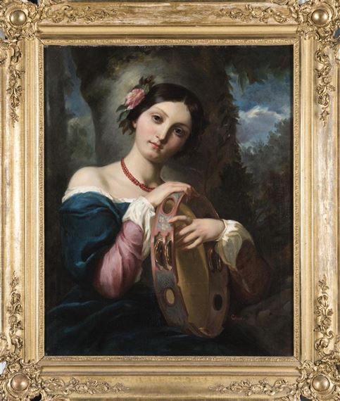 Femme au tambourin by Joseph Désiré Court