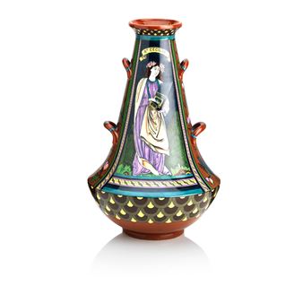 An Intarsio 'St Cecilia' Vase - Frederick Alfred Rhead