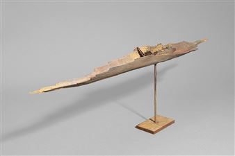 Sculpture écorce en forme de bateau - Guillaume Couffignal