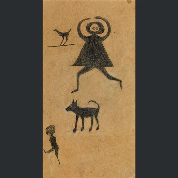 Girl with Encircling Arms by Bill Traylor, 1939-1942