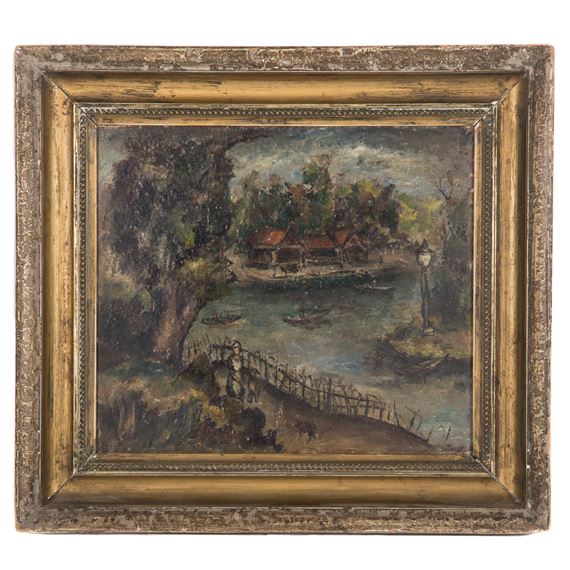 Edward Rosenfeld | Scene at a Park | MutualArt
