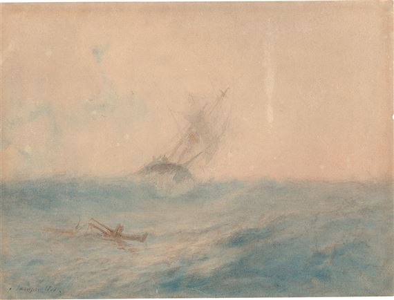 A sailboat in a storm by Lev Felixovich Lagorio, 1871