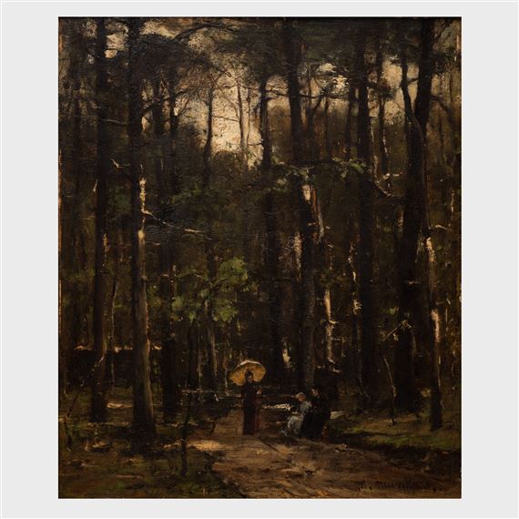 A Stroll in the Woods by Mihaly Munkacsy