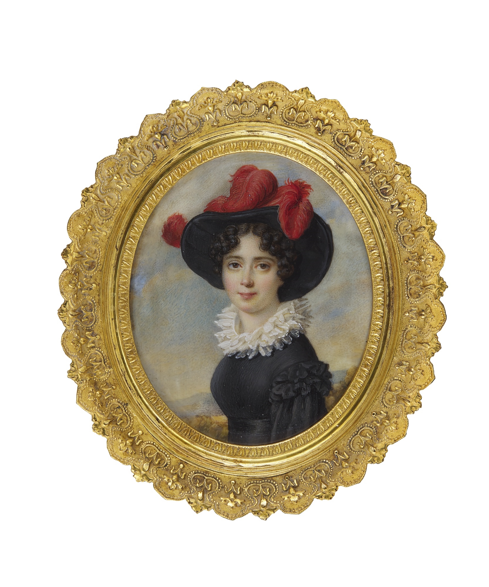 Artwork by Daniel Saint, PORTRAIT OF A LADY, TRADITIONALLY IDENTIFIED AS MADAMOISELLE EXELMANS, CIRCA 1825, Made of Watercolour and bodycolour on ivory