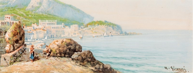 Artwork by Maria Gianni, Vedute di Amalfi, Made of Watercolors on paper