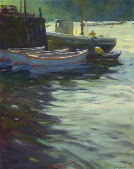 Monhegan Harbor with Boats by Don Stone