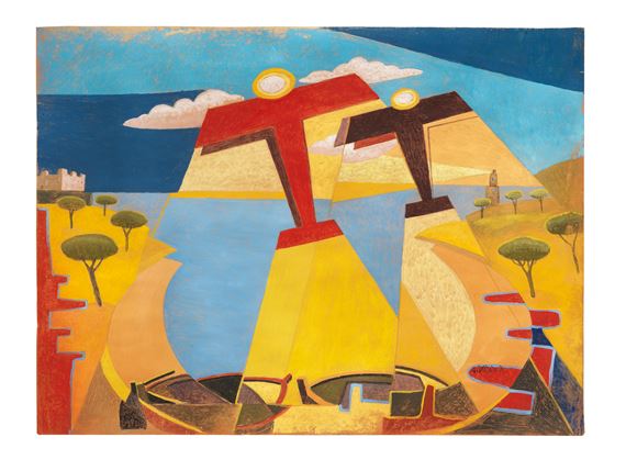 Paesaggio simultaneo + aerei Caproni by Giulio d’Anna, circa 1929 - 1930