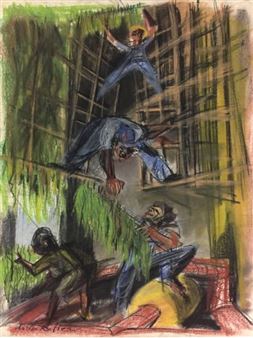 Mid-Twentieth Century American Pastels And Charcoal Drawings - Susan Teller Gallery