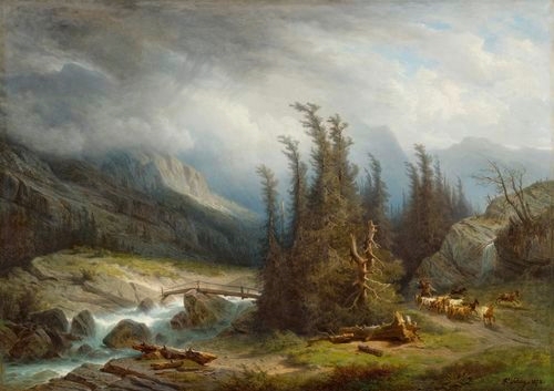 François Diday | High mountain landscape at Handeck (1873) | MutualArt