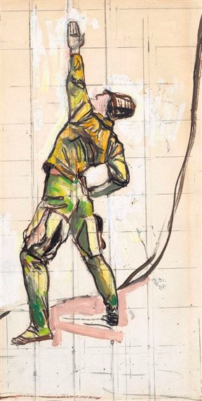 Schwörender. (swearing oath) study for the figure at the front, third from the right for "Einmütigkeit" (unanimity)