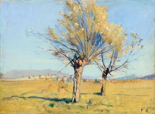 Artwork by Ferdinand Hodler, Landscape with willows, Made of Oil on canvas