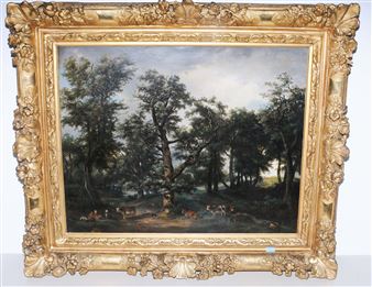 Vieherde in lichtem Eichenwald - Andre Jolivard