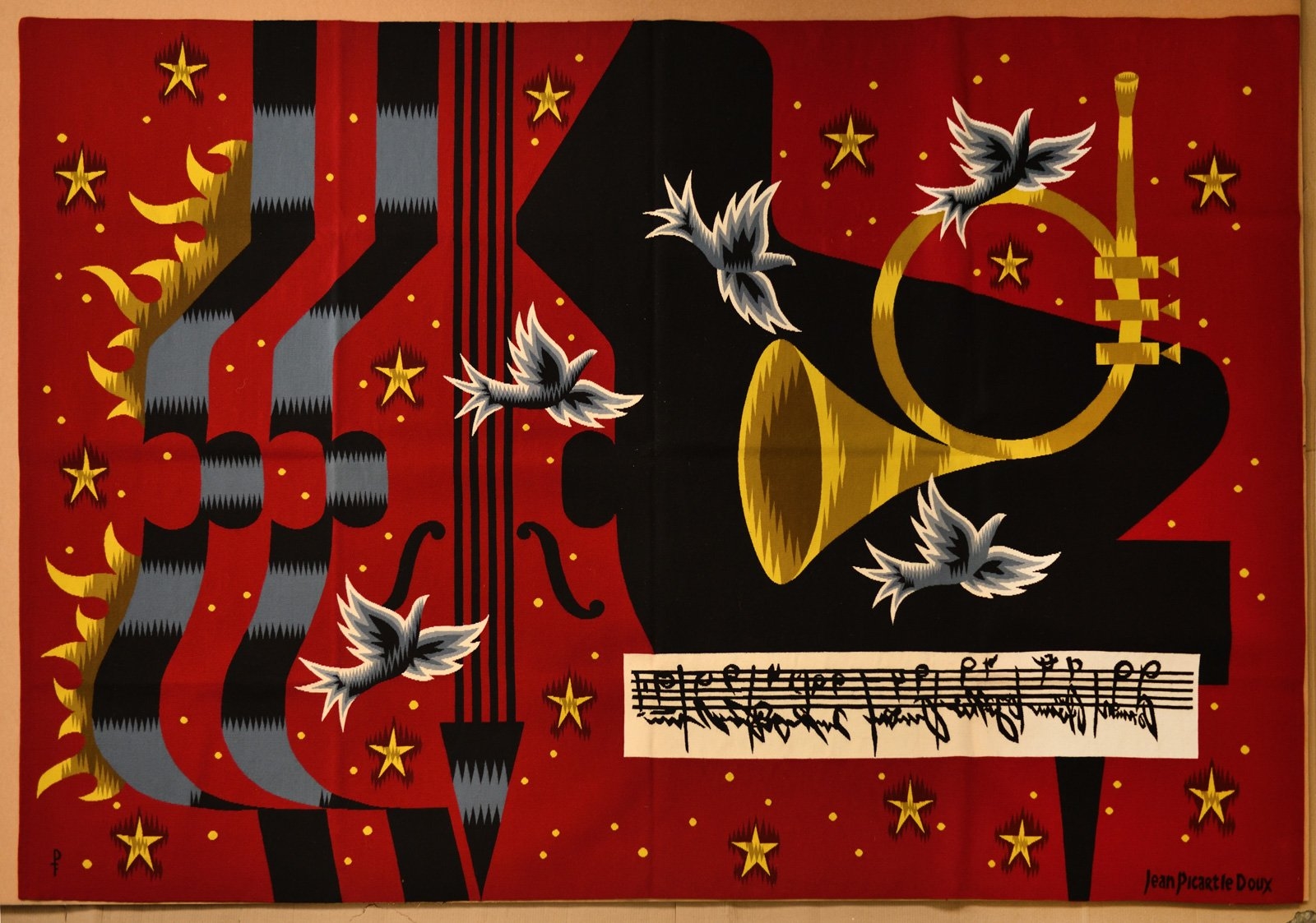 Screen print by Jean Picart Le Doux, The French Garden, 1950s Paul Bert Serpet