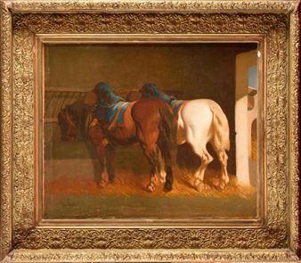 Chevaux à l'écurie - Théodore Fort