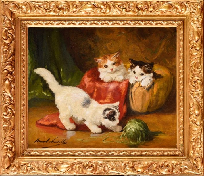 Kit Canevas Point De Croix Chaton Et Pelote De Laine - 15x20cm - Fournitures Complètes Incluses