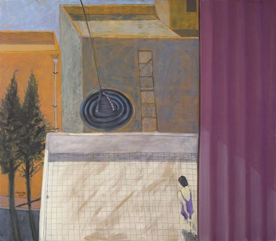 Girl at the Balcony by Avraham Pesso, 1992