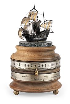 A mid 20th century novelty ship timepiece with annular chapter ring and World time indication - Charles Frodsham