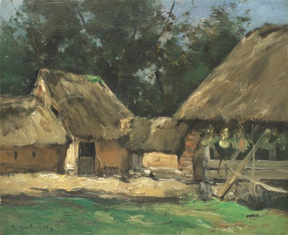 Farmyard by Jean Baptiste Antoine Guillemet