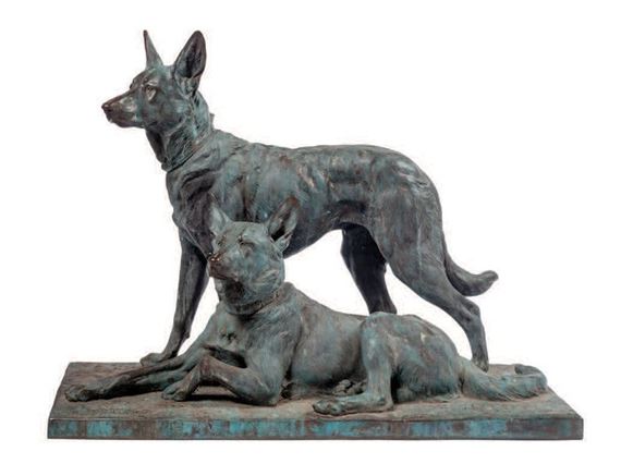 Les deux bergers allemands by Charles Paillet