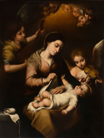 "Madonna and Child with angel musicians" by Juan Simon Gutierrez