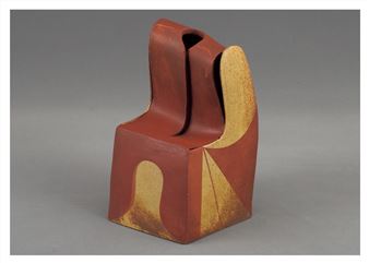 A SEAT SHAPED FLOWER POTTERY 6 - Kyubei Shimizu