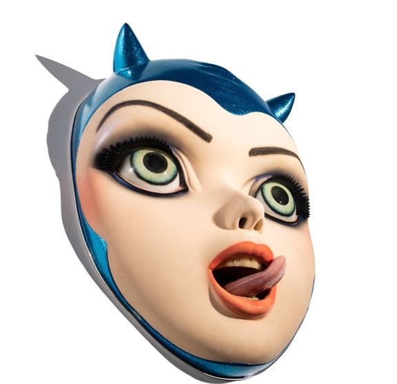 Artwork by Colin Christian, Snack Cakes, Pink in Blue, Made of Fiberglass and acrylic with handpainting