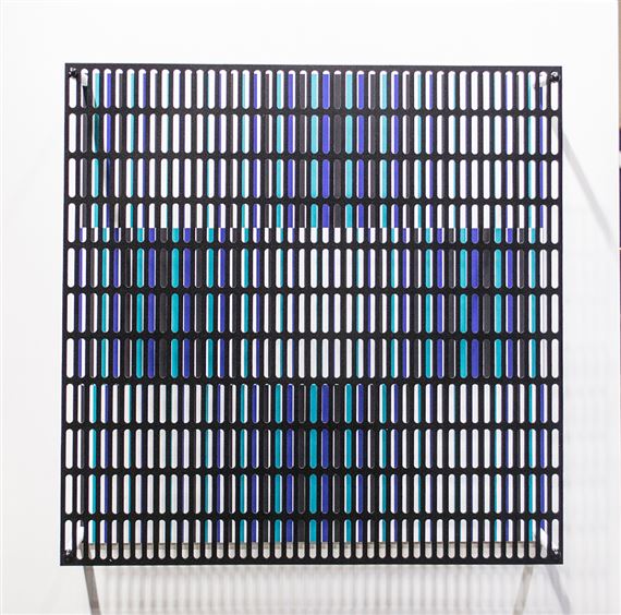 Antonio Asis | Vibration Bandes Noir, Blue et Turquoise (2010) | MutualArt