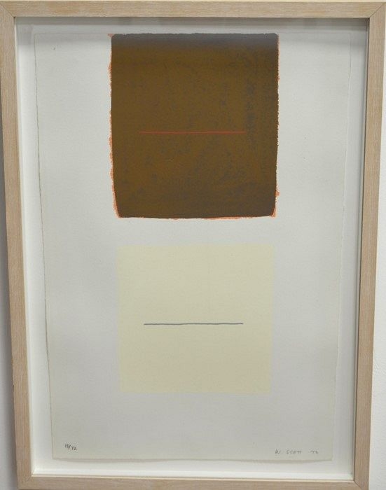 Artwork by William Scott, Blue and White Related, Made of screenprint