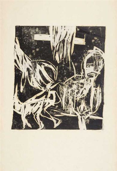 Eine Hand zerdrückt die Laus by Martin Disler, 1988