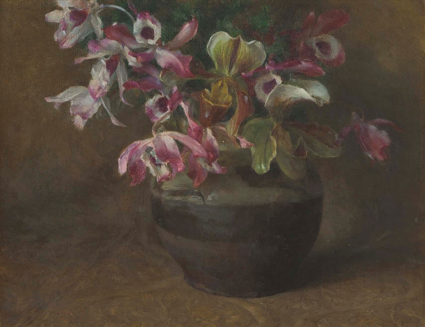 Artwork by Eisaku Wada, Orchids, Made of oil on canvas