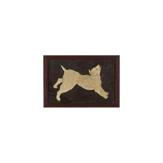 Foujita Tsuguharu Chien Blanc Sur Fond Noir Mutualart