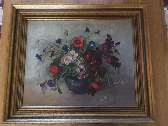 Still life with flowers by Ingeborg Bentine Debois