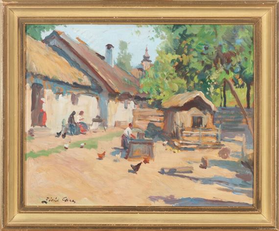 Village scenery by Géza Zorad