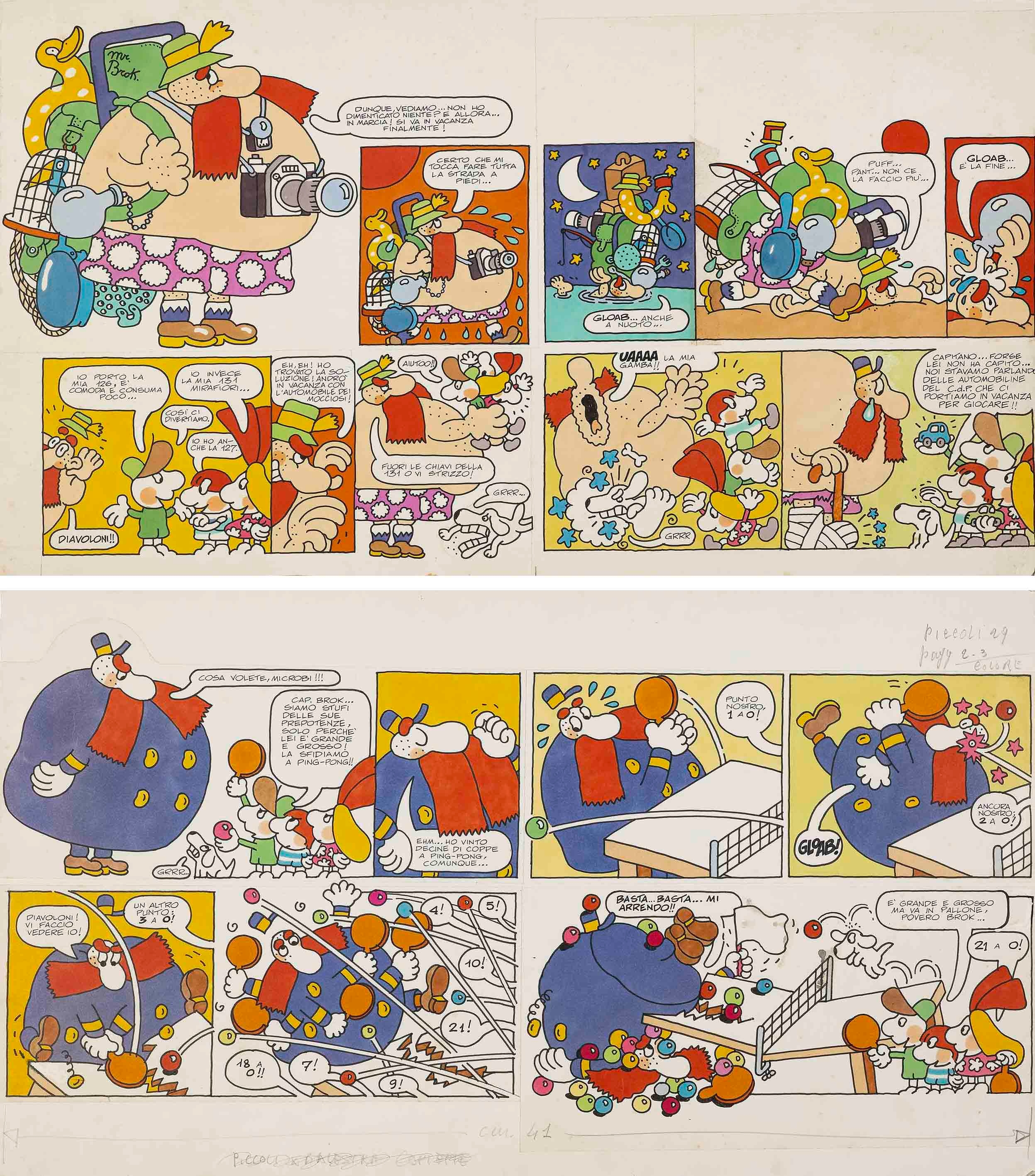 Artwork by Giuseppe Laganà, 2 Works: Mr. Brook, Made of Pencil, ink and ecoline on paper on cardboard