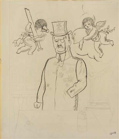 Statesman with Cherubs by George Grosz