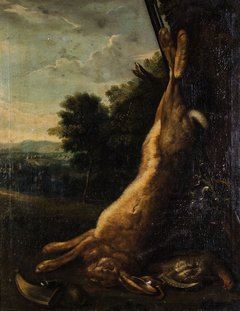 Still Life with Rabbit and Pheasant by German School, 18th Century, 18th century